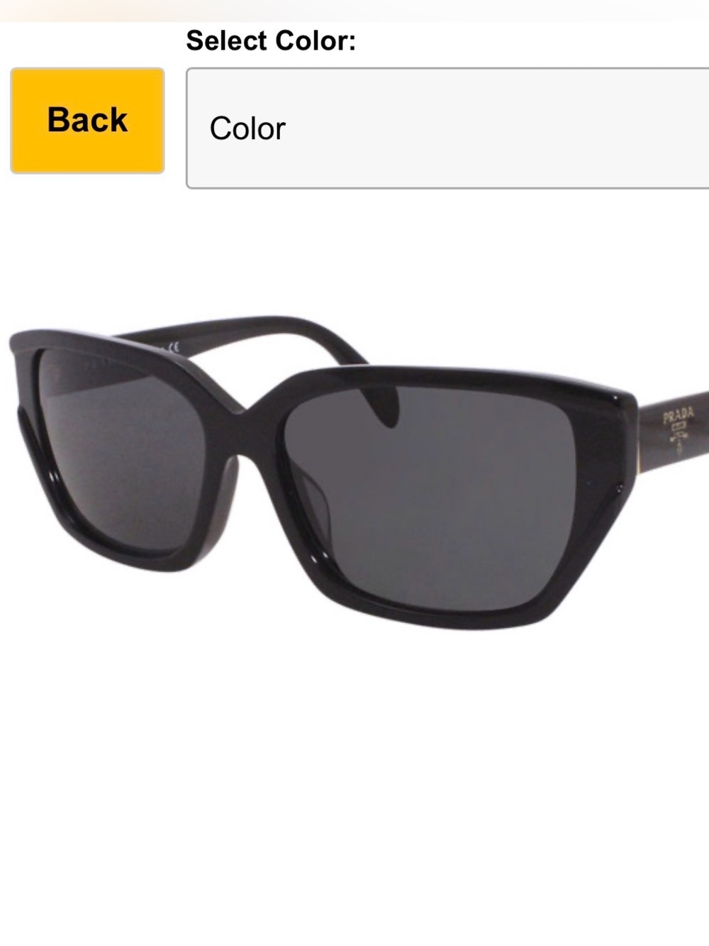 Prada Glossy Black Cat-Eye Sunglasses with Dark Gray Lenses